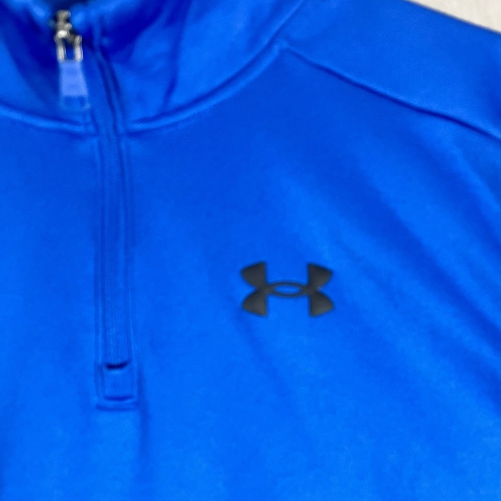 Under Armour Pullover Youth YXL Loose Fit Royal Blue Quarter-Zip Athletic EUC - Picture 4 of 10